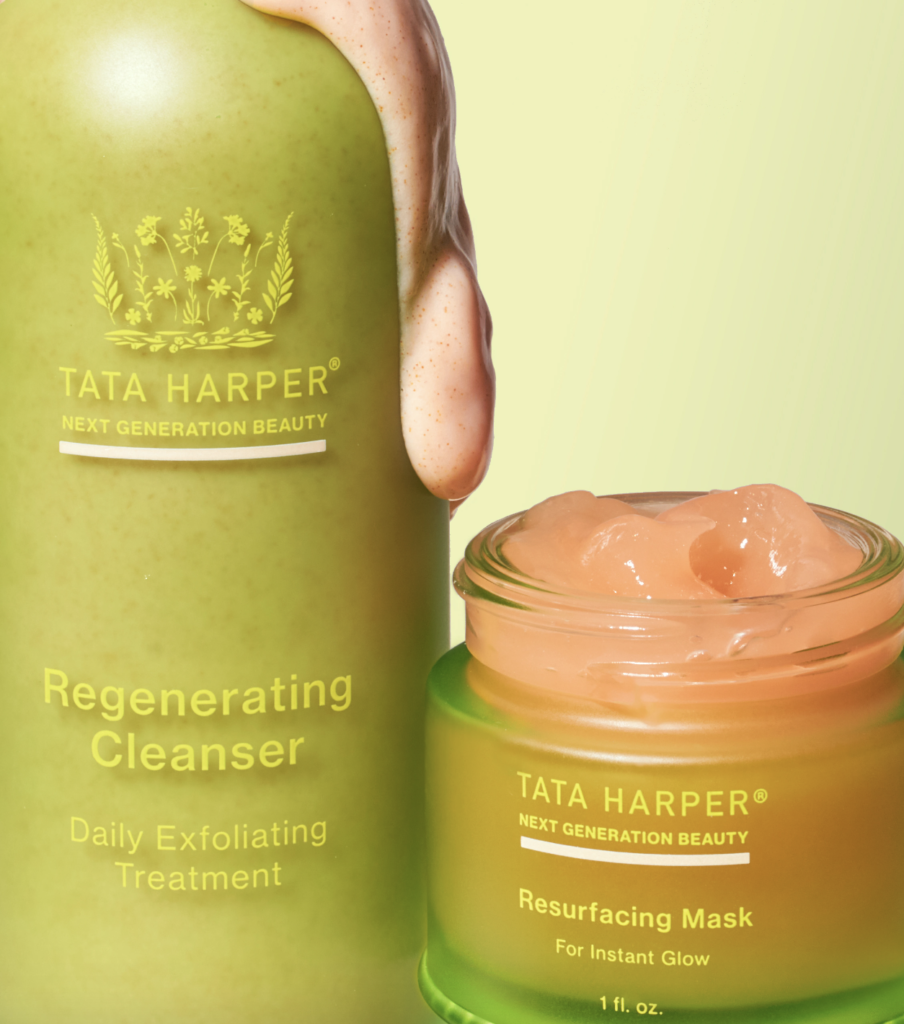 Regenerating cleanser in a green bottle by Tata Harper
